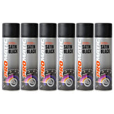 6X Promatic Satin Black Spray Paint 500ml Spray Paint